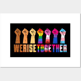 We Rise Together Black Pride BLM LGBT Raised Fist Equality Posters and Art